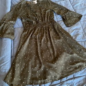 Brown and White Polka Dot H&M Dress size 6